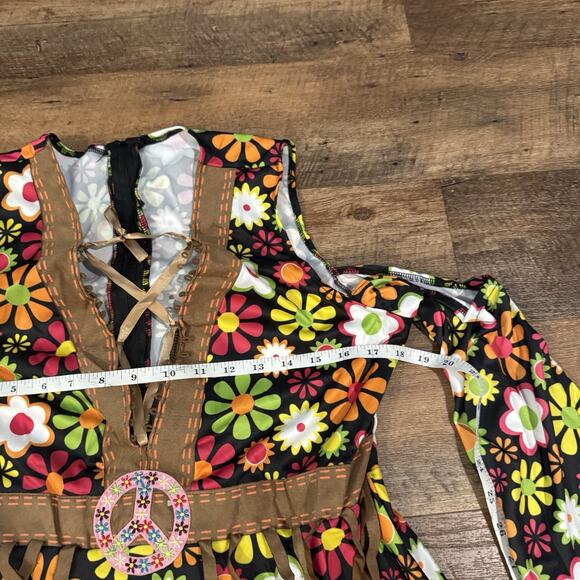 Leg Avenue Starflower Hippie Costume Plus Size 1X 2X Fringe Dress w Headband - Picture 5 of 7